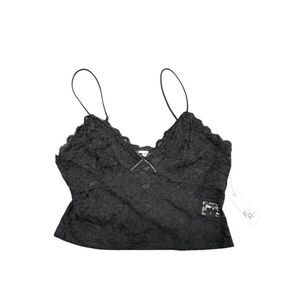 NWT Faded Rose Black Lace Top Women's XL